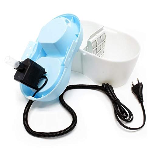 Cat H2O Filtered Cat Water Fountain 67 fl. oz/2.1 Quart with Filter & Dental Care Tablet, Blue/Translucent White