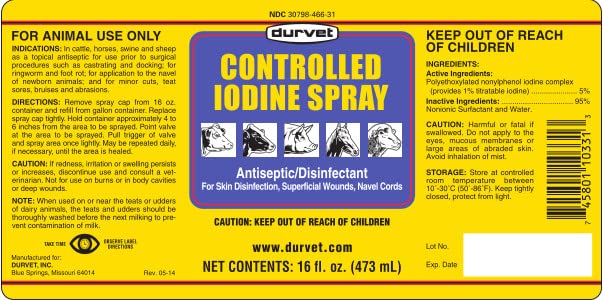Durvet 066548 1 Pint Controlled Iodine Spray