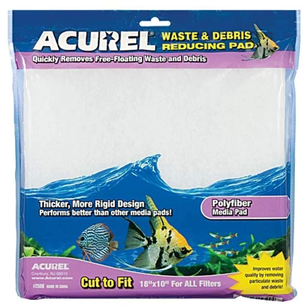 Acurel LLC Waste and Debris Reducing Media Pad, Aquarium and Pond Filter Accessory, 10-Inch by 18-Inch Main image