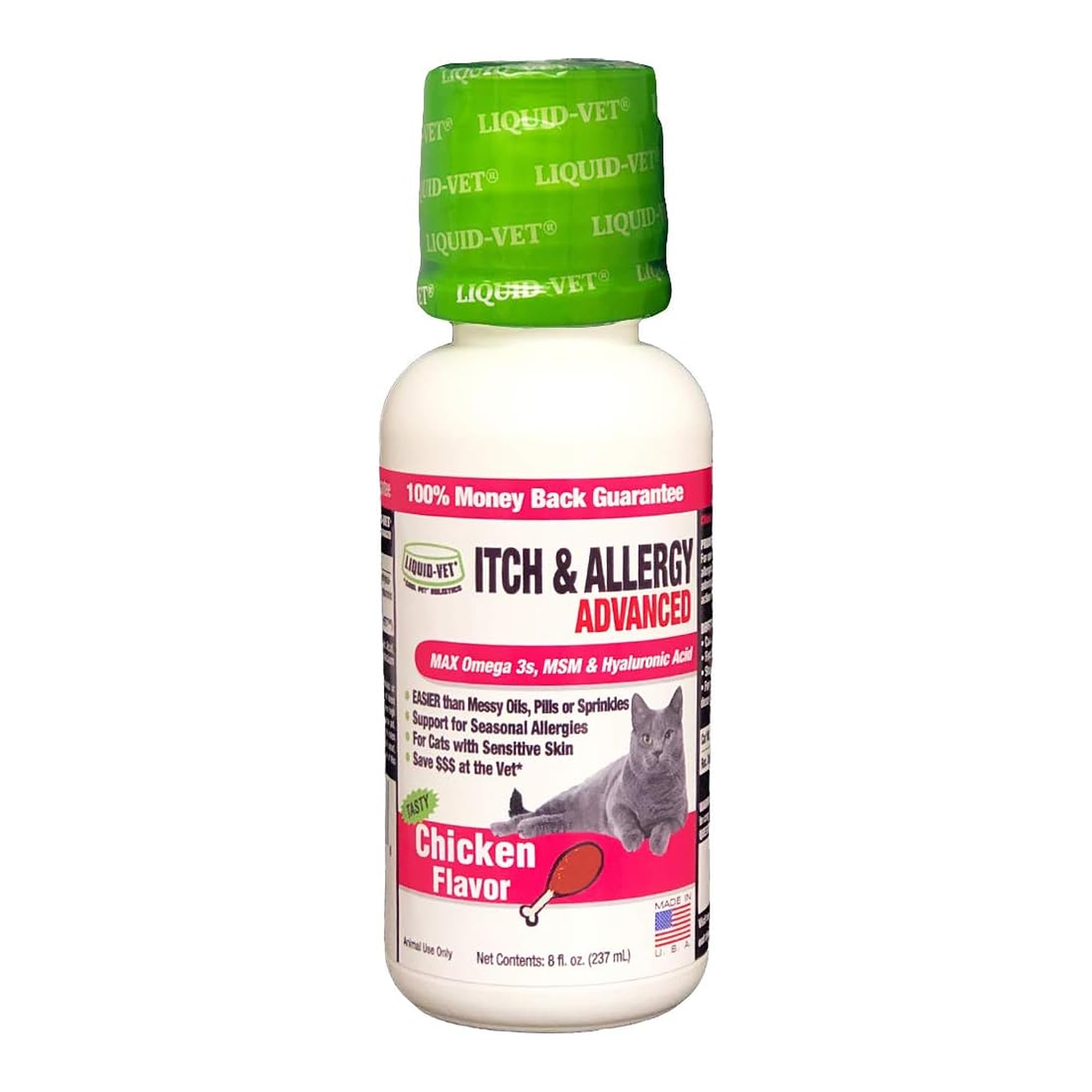 LIQUID-VET by Cool PET Holistics Feline Itch & Allergy Advanced Formula, Chicken Flavor, 8 oz Main image