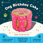 BETAPET Dog Birthday Cake for Dogs to Eat - Rice Cake Based Dessert Made with Dog Birthday Treats and Human Grade Ingredients - Happy Birthday Dog Cake - Dog Birthday Gift for Puppy