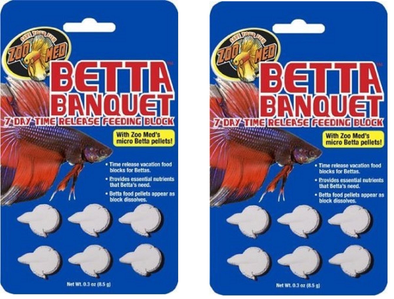 Zoo Med Betta Banquet Blocks 6 Card (Set Of 2), fish, 0.3 ounces Main image