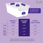 Cat Litter Box Liners Alfapet Heavy Duty Flat Bottom - Extra Giant10 Count - Tear-Resistant Cat Litter Bags - Kitty Litter Liners for Rectangular Litterbox Pans, 36” x 18” x 2MIL Thick 30 lb Capacity