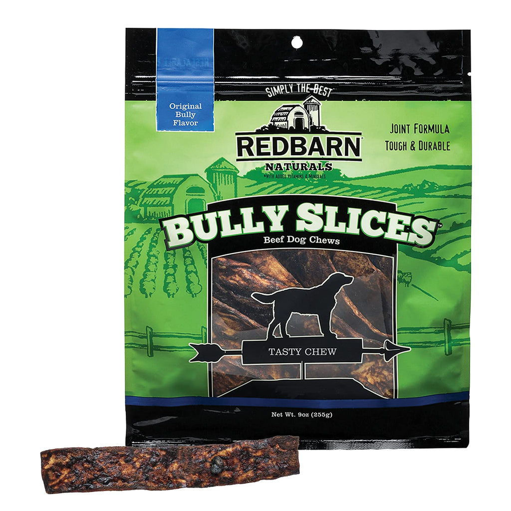 Redbarn Bully Slices for Dogs, Highly Palatable, Long-Lasting Natural Dental Treats with Functional Ingredients, 9 oz. (Pack of 2) - Original Bully