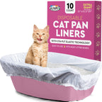 Alfapet Elastic Cat Litter Box Liners - Extra Giant 10 Count - Tear-Resistant Cat Litter Bags - Waterproof Kitty Litter Liners - Fits Litter box Pan Sizes XL, Giant, X-Giant, 37" x 18", 20 lb Capacity