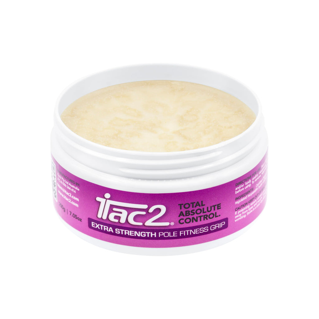 iTac2® Extra Strength Pole Grip (200g / 7.05oz) – Long-Lasting Beeswax Grip Aid for Pole Dancing, Aerial Silks, Fitness & Sports – Natural, Waterproof, Anti-Slip Formula for Dry Hands