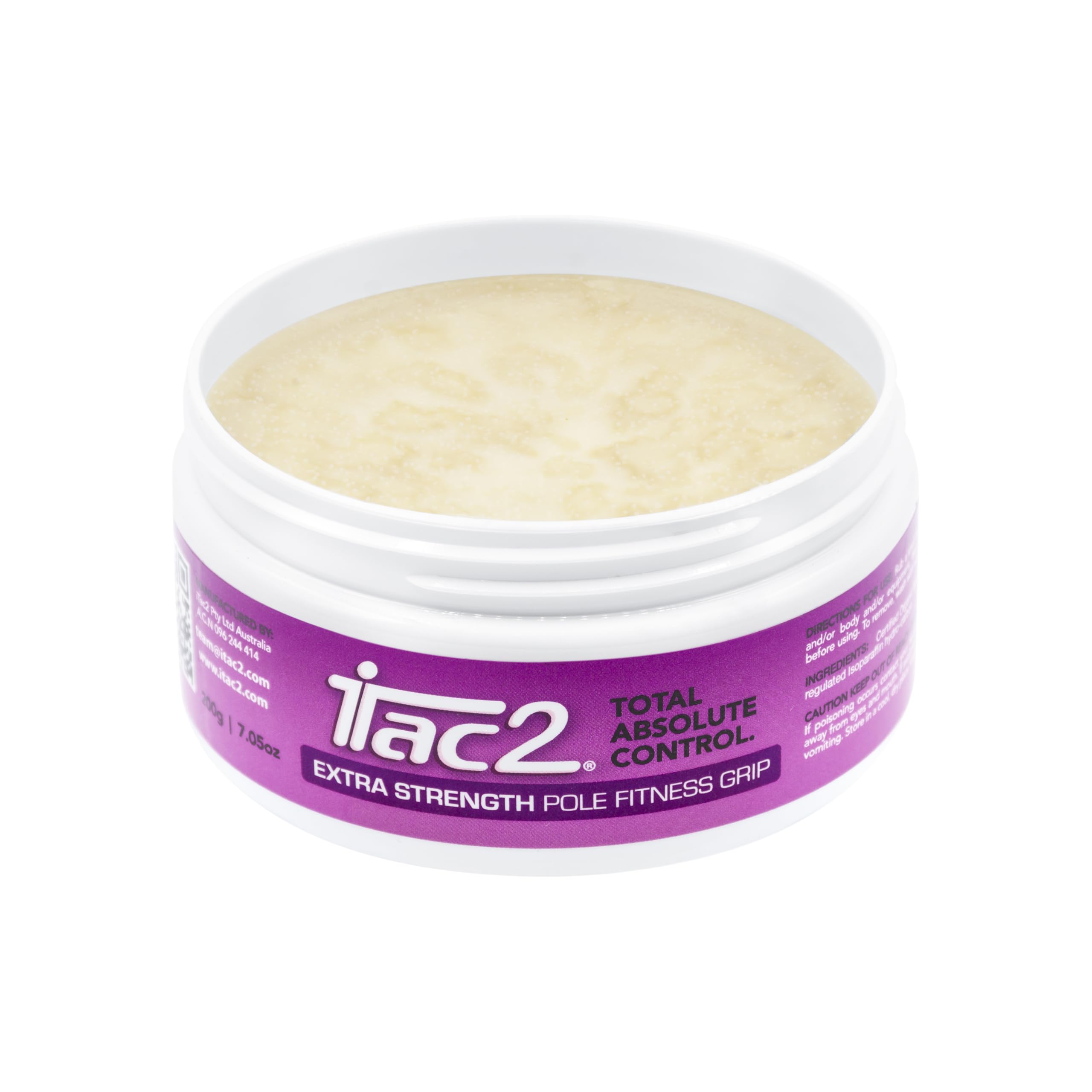 iTac2® Extra Strength Pole Grip (200g / 7.05oz) – Long-Lasting Beeswax Grip Aid for Pole Dancing, Aerial Silks, Fitness & Sports – Natural, Waterproof, Anti-Slip Formula for Dry Hands