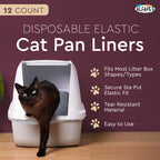 Alfapet Cat Litter Box Liners Large 12 Count - Tear-Resistant Cat Litter Bags - Waterproof Kitty Litter Liners - Fits Litterbox Pan Sizes Medium and Large, 31" x 17", 20 lb Capacity