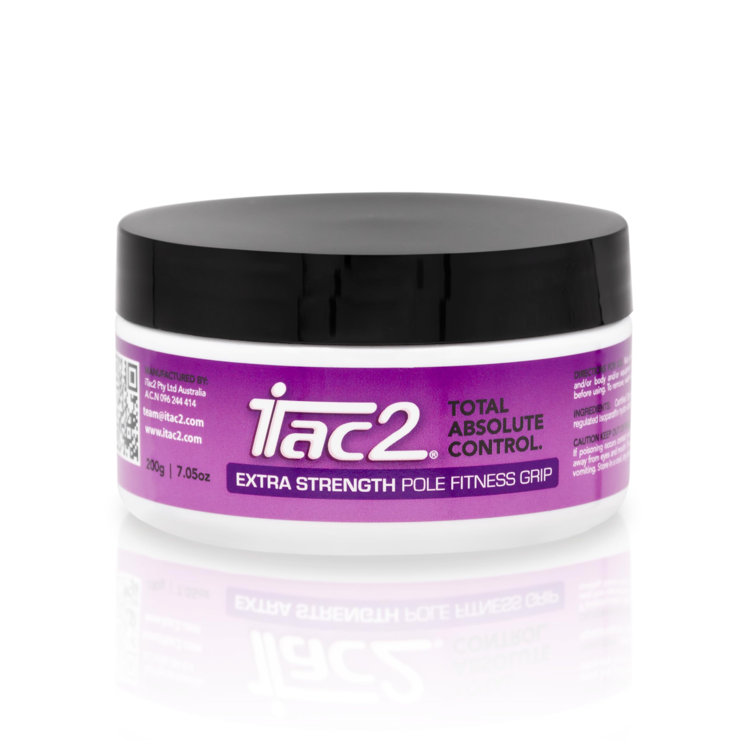 iTac2® Extra Strength Pole Grip (200g / 7.05oz) – Long-Lasting Beeswax Grip Aid for Pole Dancing, Aerial Silks, Fitness & Sports – Natural, Waterproof, Anti-Slip Formula for Dry Hands