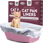 Alfapet Cat Litter box liner Disposable, Elastic Liners- 24-count-For Medium and Large, Size Litter Pans- With Sta-Put Technology for Firm, Easy Fit- Quick + Clever Waste Cleaners