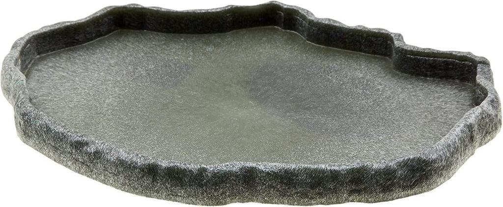 Zoo Med Reptile Rock Food Dish, Medium, 7.25"l x 6"w x 0.75"h, Colors may vary Black