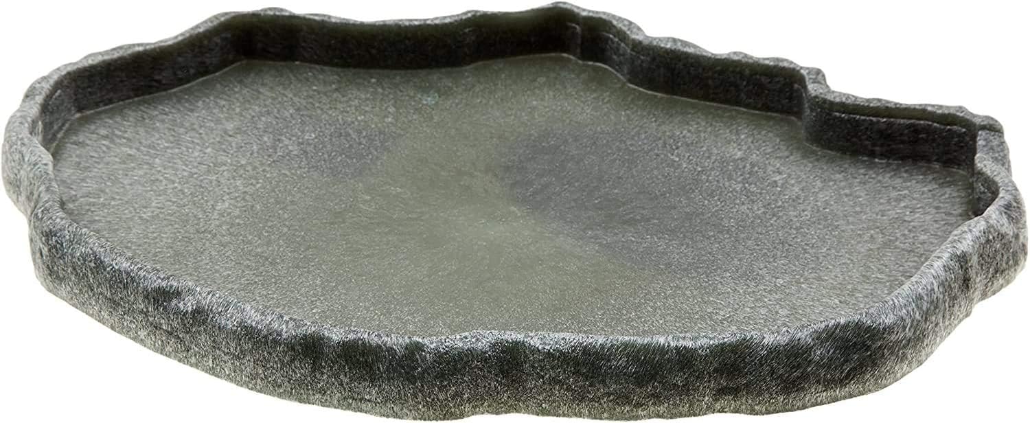 Zoo Med Reptile Rock Food Dish, Medium, 7.25"l x 6"w x 0.75"h, Colors may vary Black