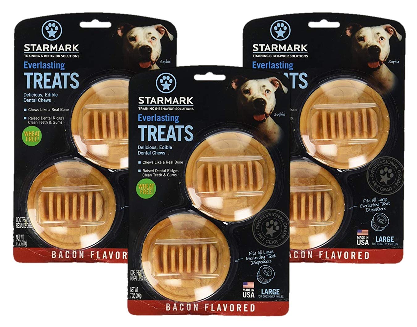 StarMark (3 Pack Star Mark Everlasting Bacon Dog Dental Chews, Large Secondary image