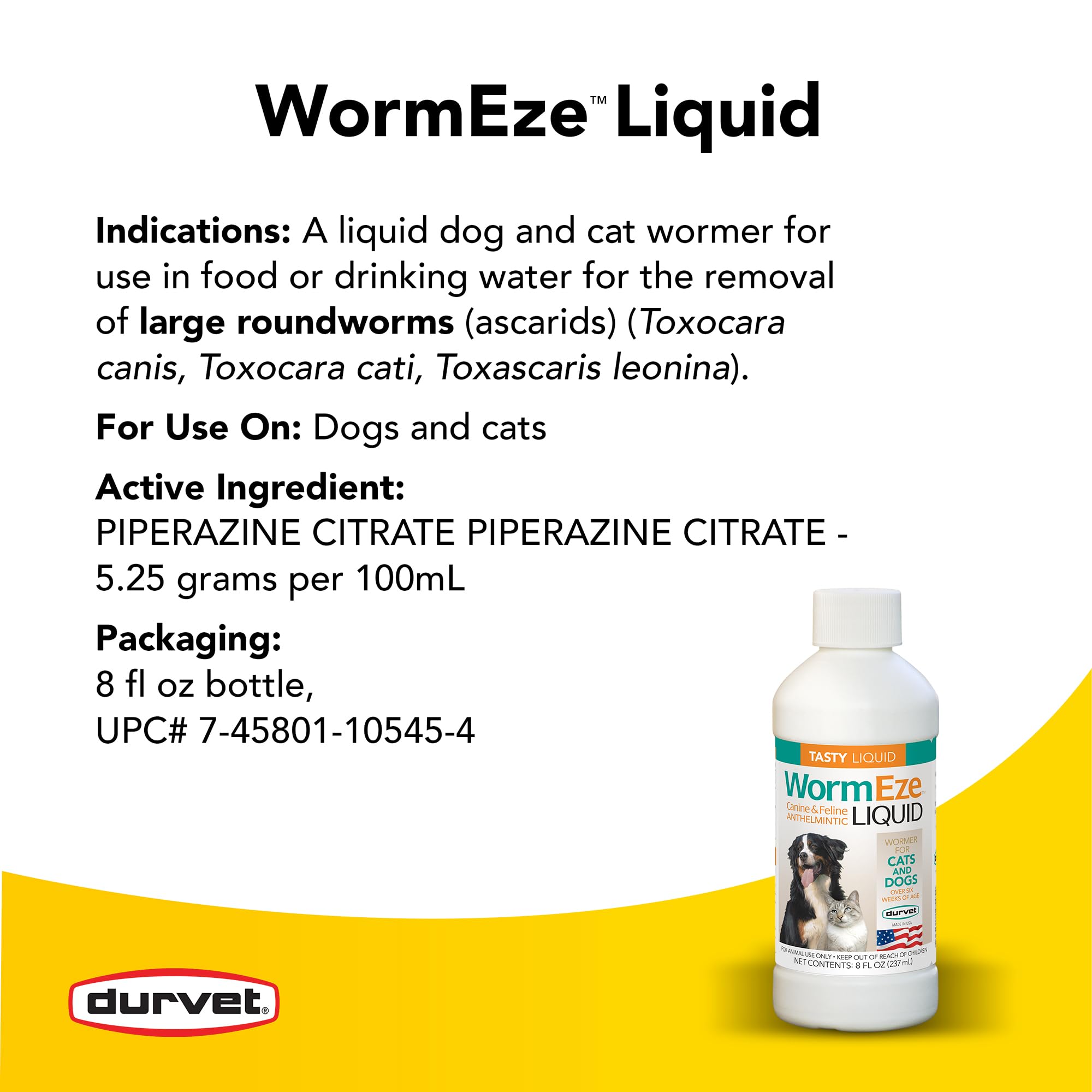 Durvet WormEze Liquid Canine & Feline Antihelmintic, 8 oz Main image