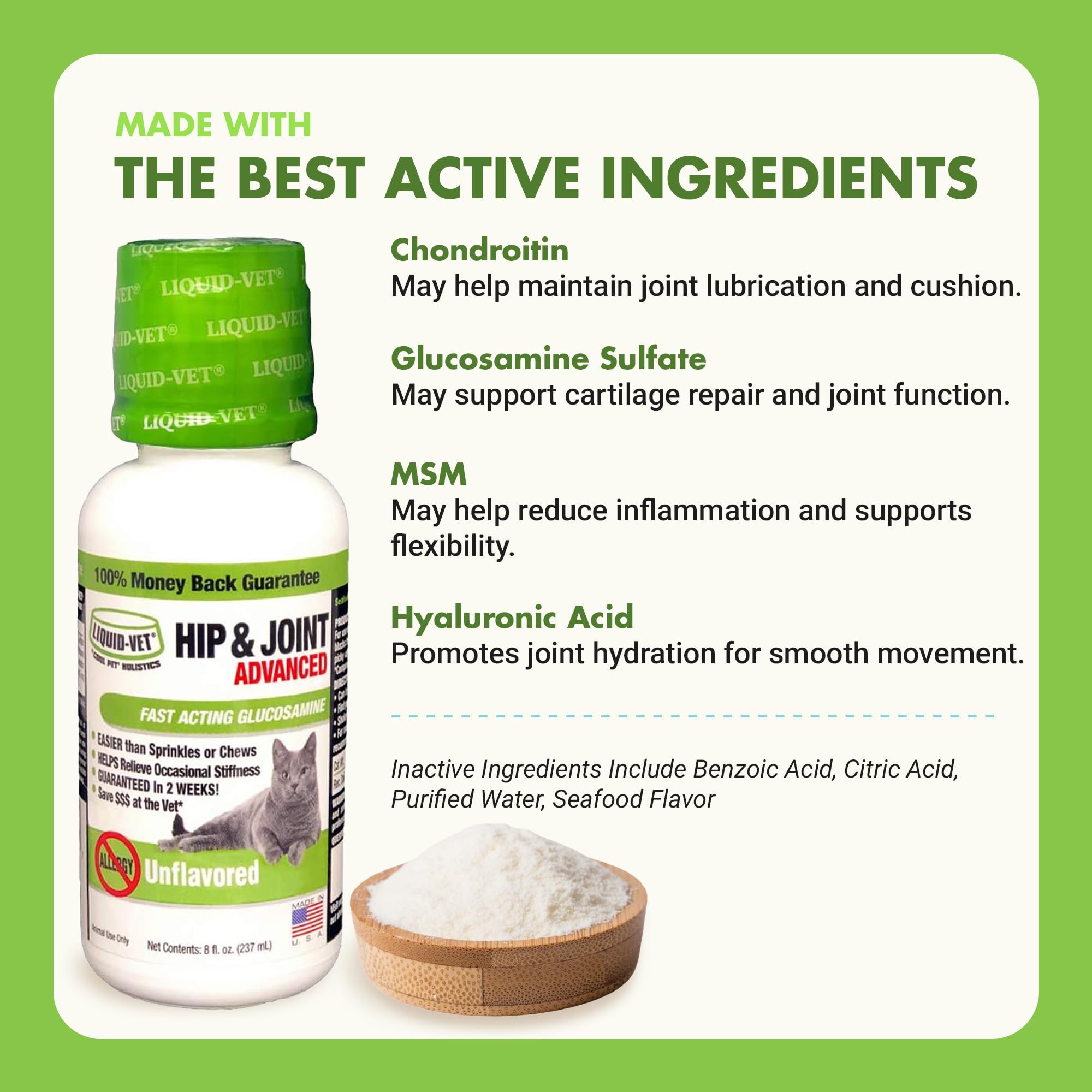 Feline Hip & Joint Advanced Formula, Allergy-Friendly Unflavored, 8 oz Main image