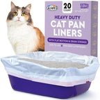 Cat Litter Box Liners Alfapet Heavy Duty Flat Bottom Extra Giant 20 Count - Tear-Resistant Litter Liner Bags Kitty Litter Liners for Rectangular Litterbox Pans, 36” x 18” x 2MIL Thick 30 lb Capacity