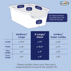 Sifting Cat Litter Box Liners, Set of 7 - Flat Base Disposable Cat Waste Tray Bags for Pet Poop - XL Design for Large Trays - With Inbuilt Drawstring Handles - Liner Fits the Corner of the Pan