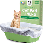 Alfapet Elastic Cat Litter Box Liners - Super Jumbo 13 Count - Tear-Resistant Cat Litter Bags, Waterproof Kitty Litter Liners - Fits Litterbox Pan Sizes X-Giant, Jumbo 42" x 20" x 2 MIL 30 lb Capacity