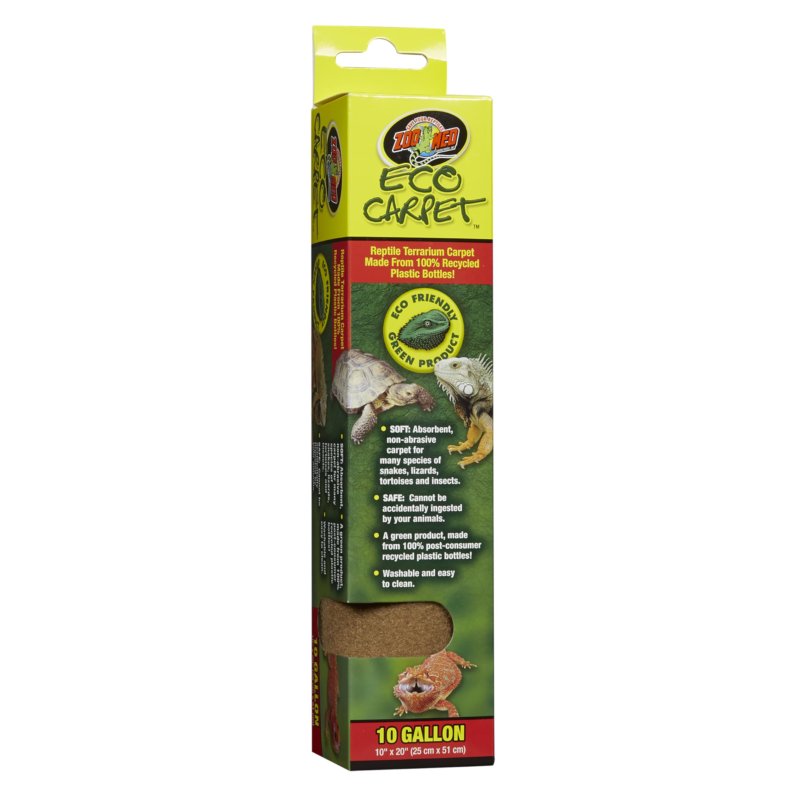 Zoo Med Eco Carpet Reptile Carpet - Tan 10 Gallon (10" x 20") - Pack of 2