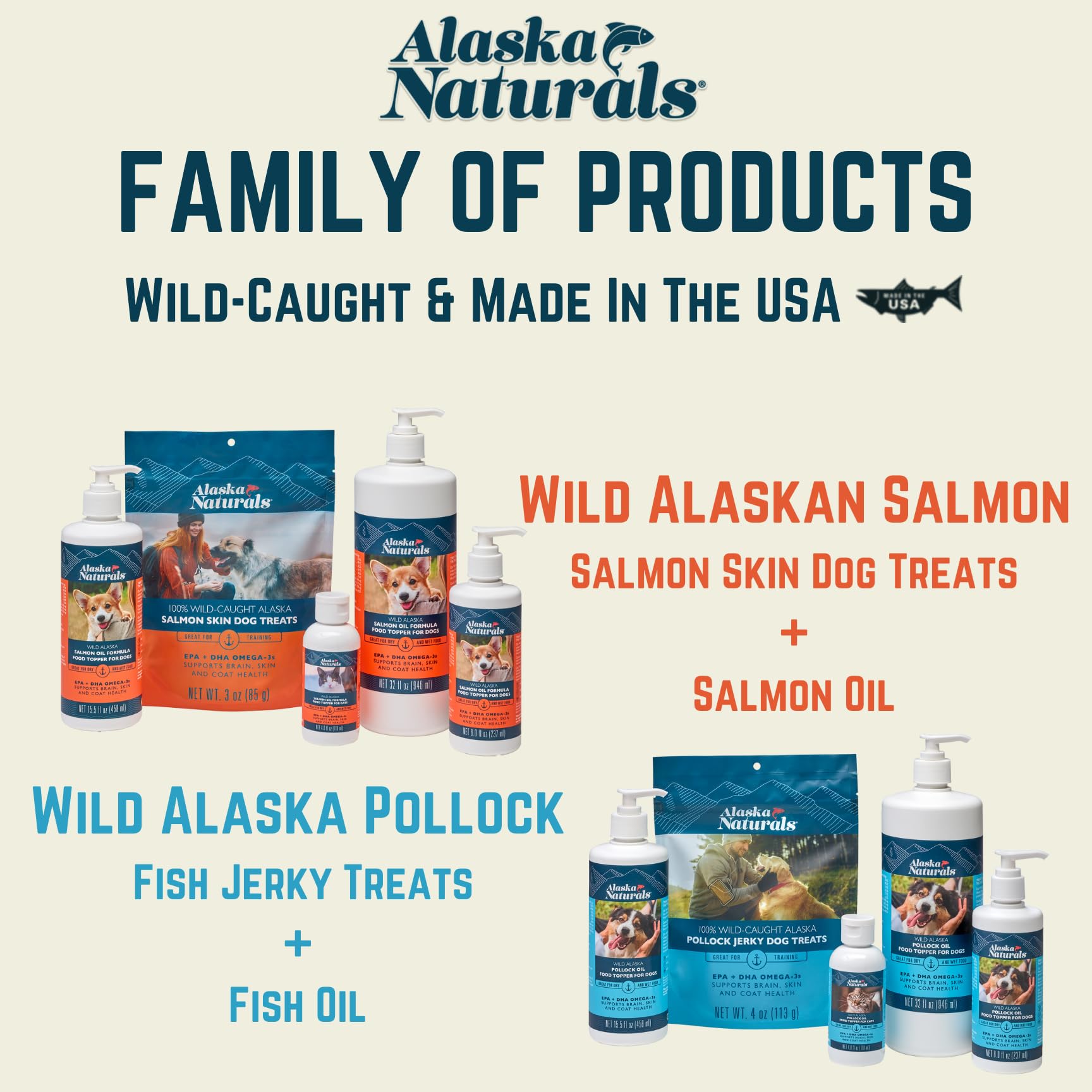 Alaska Naturals Wild Alaskan Salmon Fish Oil Supplement for Dogs Skin and Coat with EPA DHA Omega 3 Fatty Acids Liquid Food Topper 8 oz. Pump Secondary image