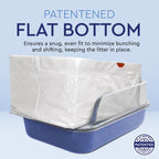 Sifting Cat Litter Box Liners, Set of 7 - Flat Base Disposable Cat Waste Tray Bags for Pet Poop - XL Design for Large Trays - With Inbuilt Drawstring Handles - Liner Fits the Corner of the Pan