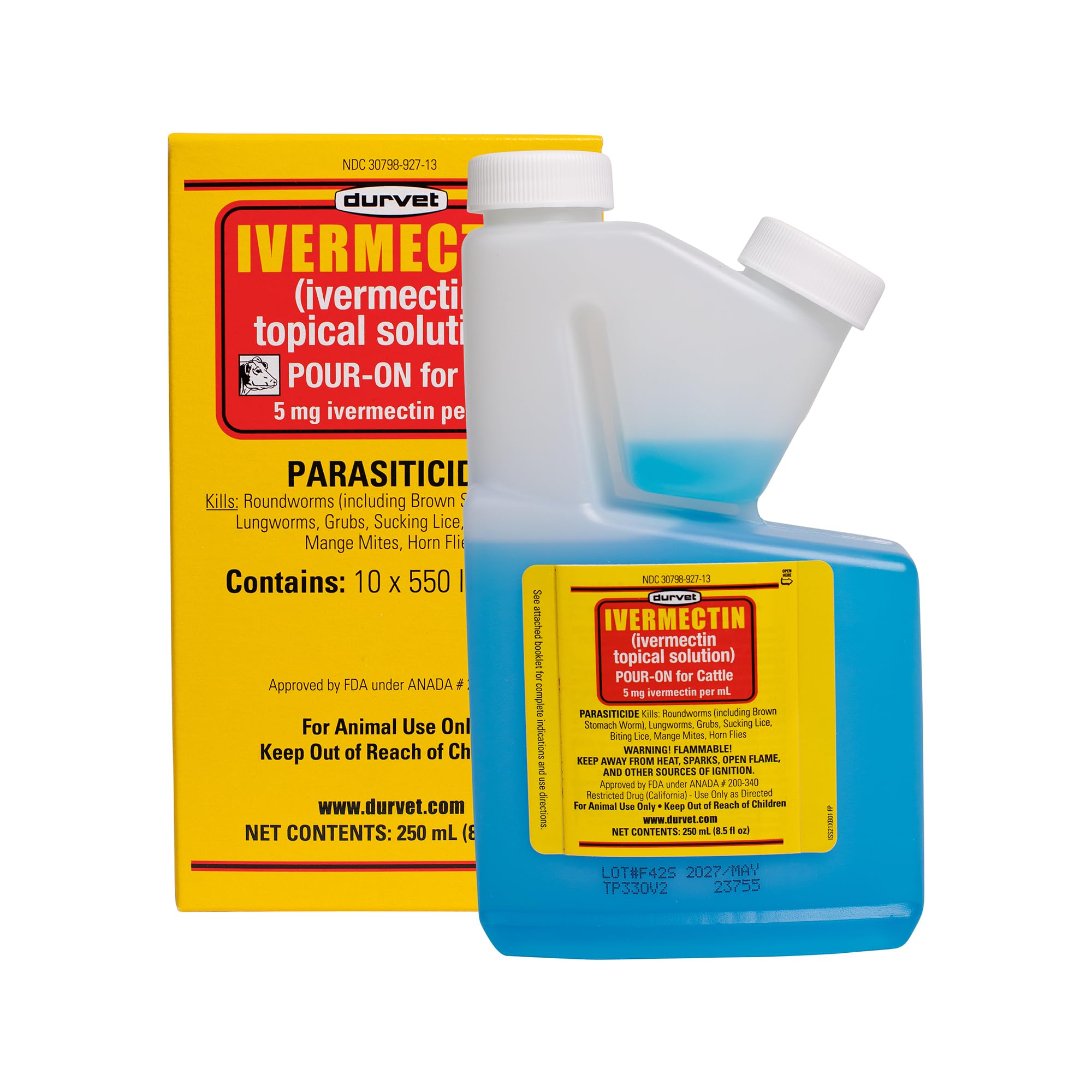 Durvet Ivermectin Pour On Dewormer 250mL Main image