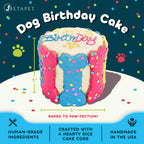 BETAPET Dog Birthday Cake for Dogs to Eat - Rice Cake Based Dessert Made with Dog Birthday Treats and Human Grade Ingredients - Happy Birthday Dog Cake - Dog Birthday Gift for Puppy