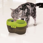 Cat H2O Filtered Cat Water Fountain 67 fl. oz/2.1 Quart with Filter & Dental Care Tablet, Blue/Translucent White