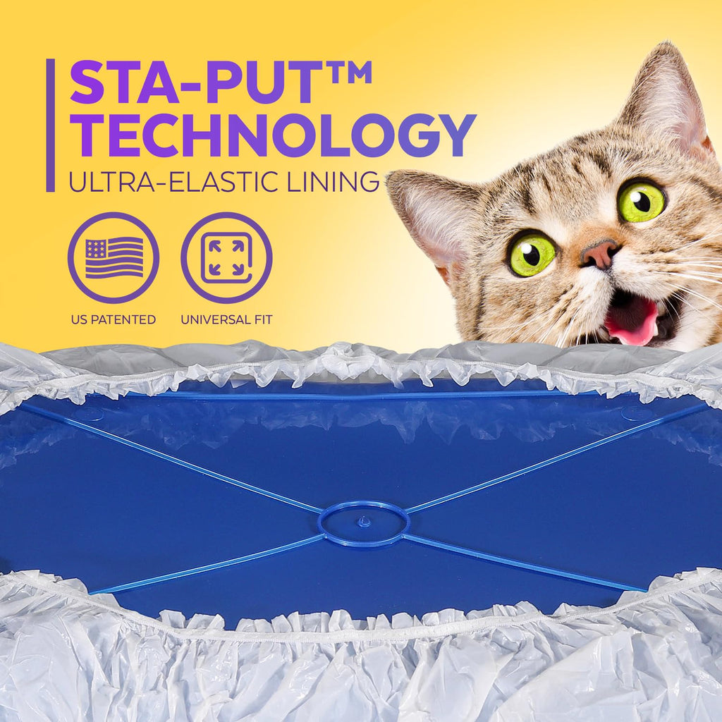 BETAPET Sifting Litter Box Liners- 30-Count Elastic Cat Pan Liners for Large, Extra Large, Giant, and Extra Giant Litter Box - 36" x 18" Universal Fit Quick Sifting Cat Litter Bags