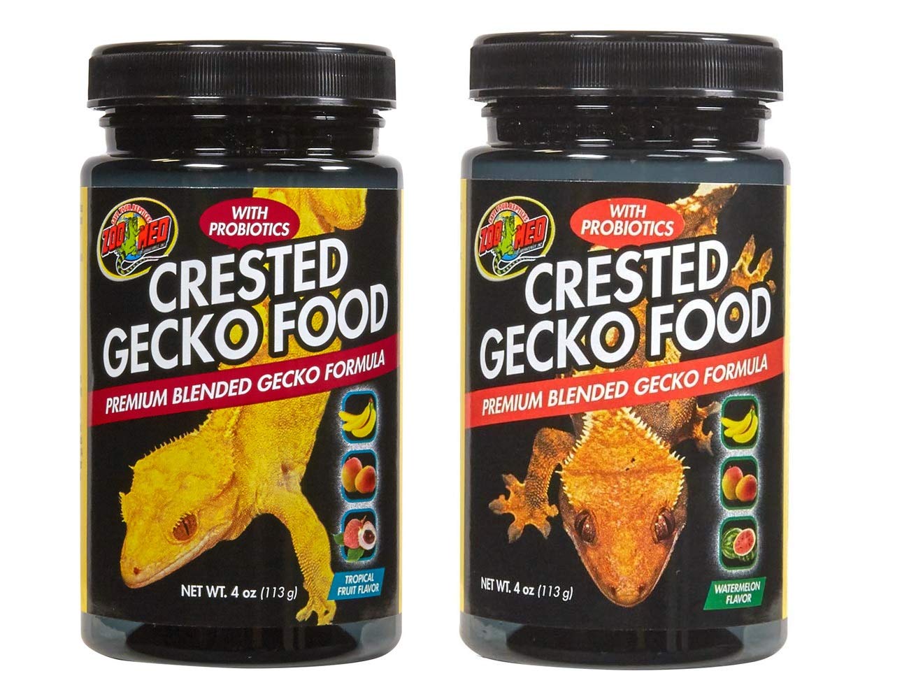 Zoo Med Crested Gecko Food Variety Pack, 2 4-Ounce Jars, Watermelon and Tropical Fruit Flavors Main image