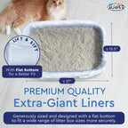 Alfapet Self Sifting Cat Litter Box Liners, Set of 21, Flat Base, XL Design, With Inbuilt Drawstrings, Fits Large Trays, Reinforced, 36 in x 18 in