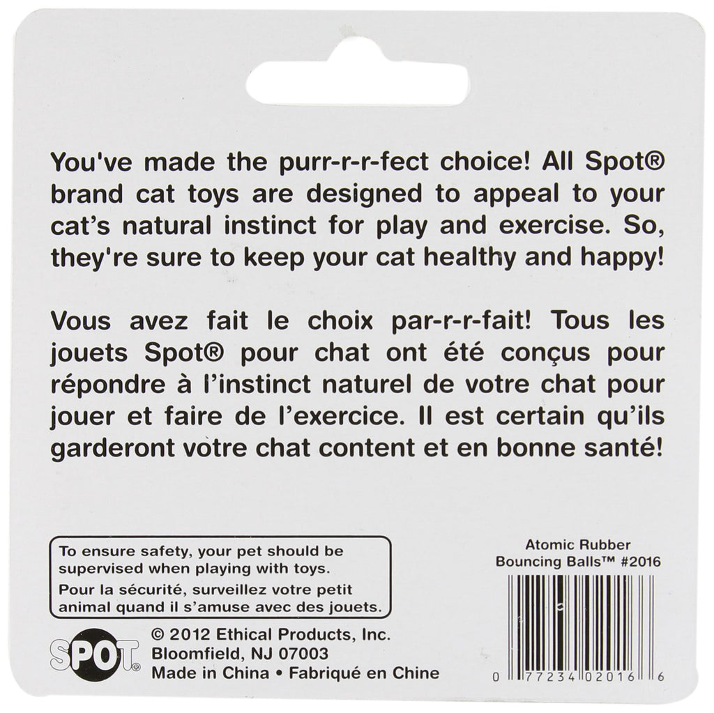 SPOT Atomic Rubber Bouncing Balls - Play Toy for Cats and Kittens, Bumpy Shape Makes Playing More Fun, Great to Keep Cats Entertained and Exercised - 1.5 inch, 2-Pack