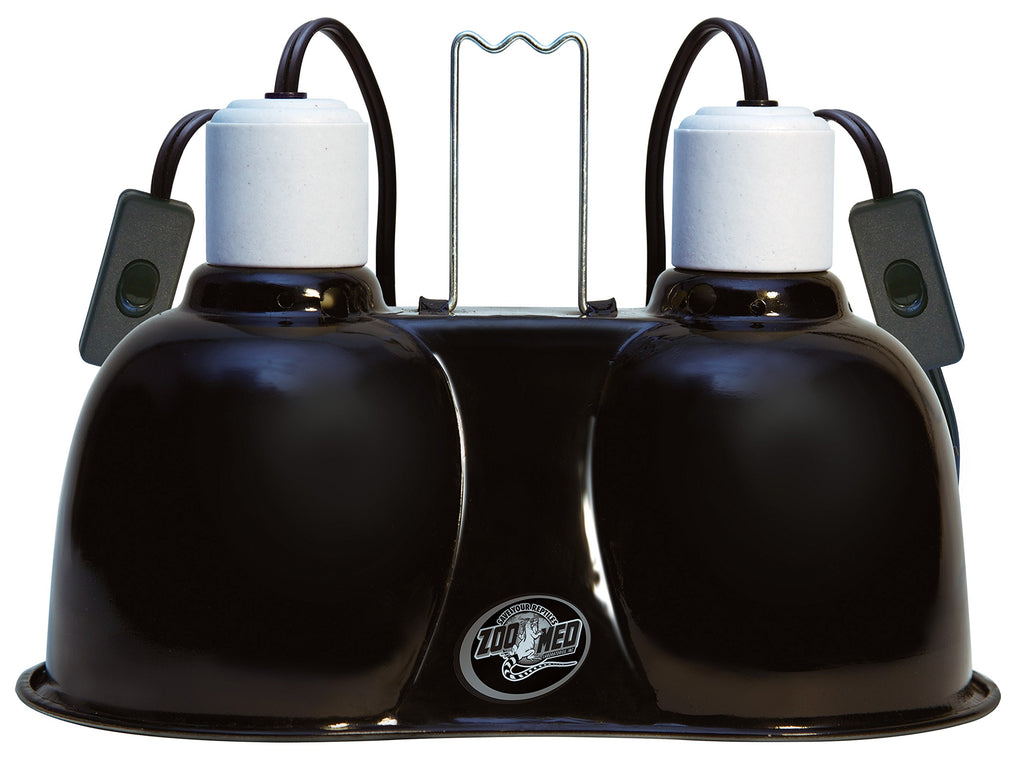 Zoo Med Combo Mini Deep Dome Clamp Lamp Fixture 2 x 5-1/2 Inch Deep Domes