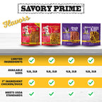 Savory Prime Duck Jerky Dog Treats, Made with 100% Real Duck Breast, Farm Raised, Healthy, Easily Digestible, High Protein, Satisfies Dog's Urge to Chew, 8 Ounce (Pack of 1)