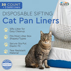 Alfapet Sifting Cat Litter Box Liners - Jumbo 30 Count, Pack of 5 - Tear-Resistant Cat Litter Bags, Waterproof Kitty Litter Liners, Fits Litterbox Pan Sizes X-Large, X-Giant, 37" x 18" 30 lb Capacity