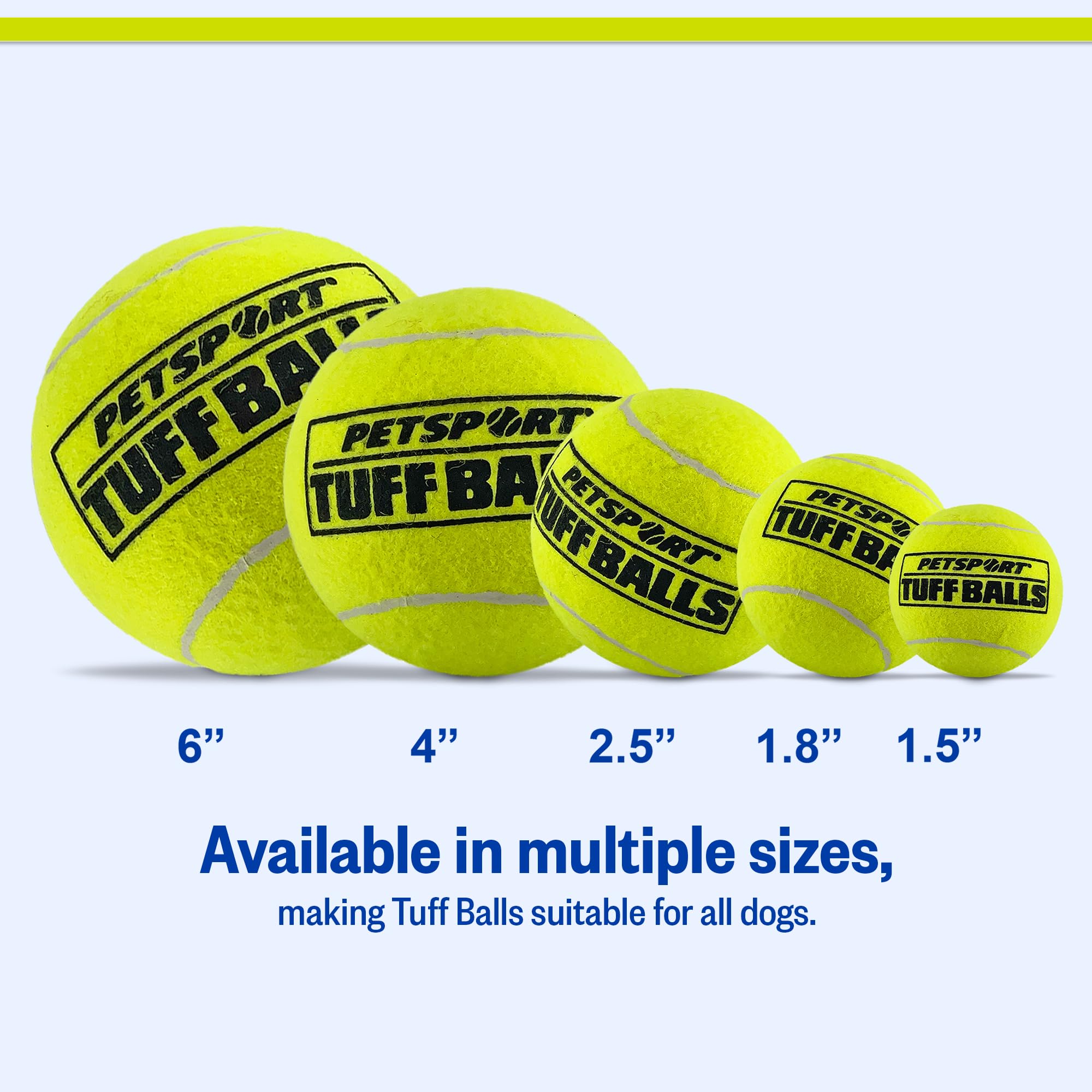 PetSport USA 4" Giant Tuff Balls for Large Dogs [Pet Safe Non-Toxic Industrial Strength Tennis Balls for Exercise, Play Time & Dog Training](3 Pack) Main image