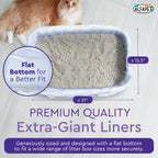 Cat Litter Box Liners Alfapet Heavy Duty Flat Bottom- Extra Giant 15 Count - Tear-Resistant Cat Litter Bags - Kitty Litter Liners for Rectangular Litterbox Pans, 36” x 18” x 2MIL Thick 30 lb Capacity