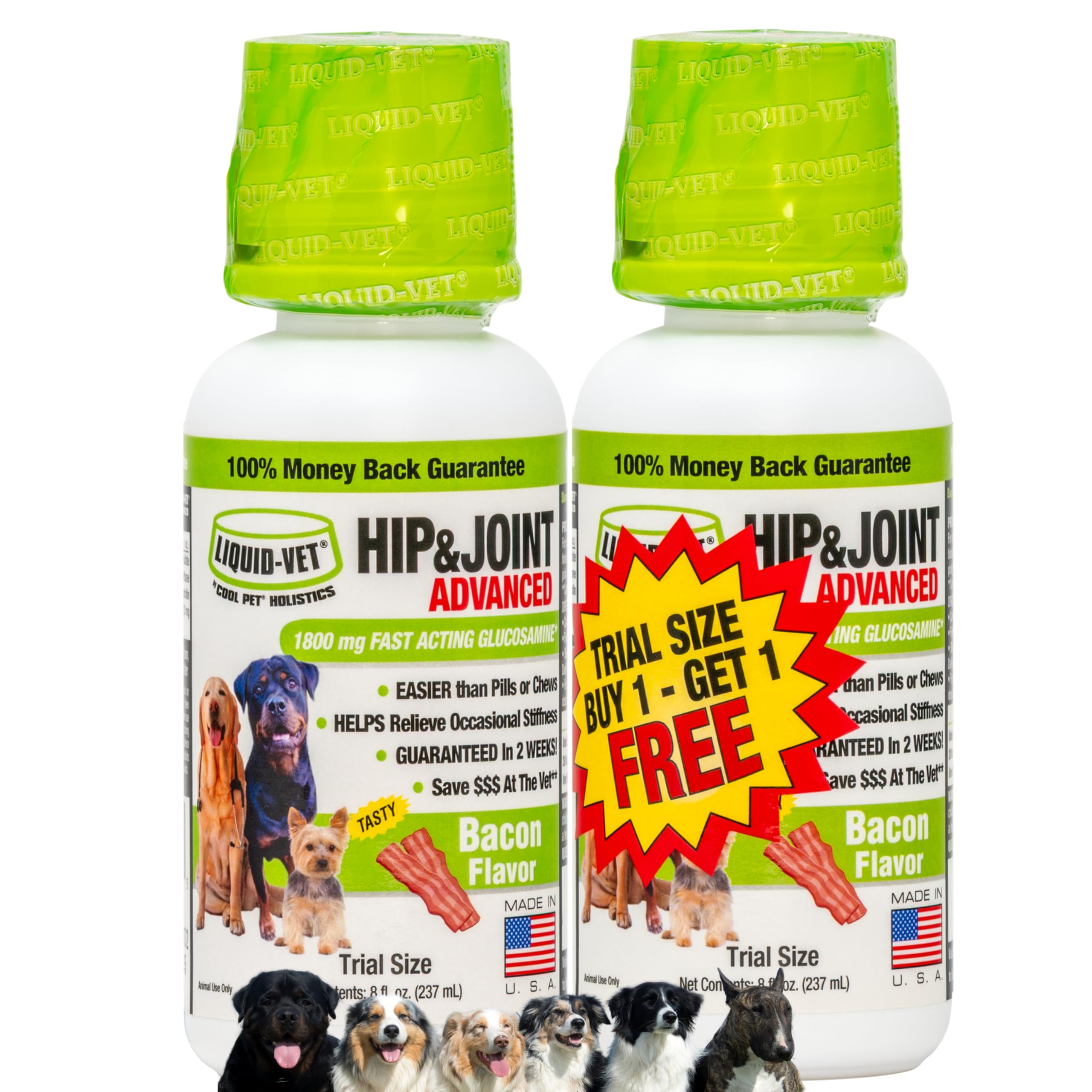 Liquid-Vet by COOL PET Holistics K9 Hip & Joint Advanced Formula, Chicken Flavor, 32 oz (LVDJA-CH-04PK-32U)