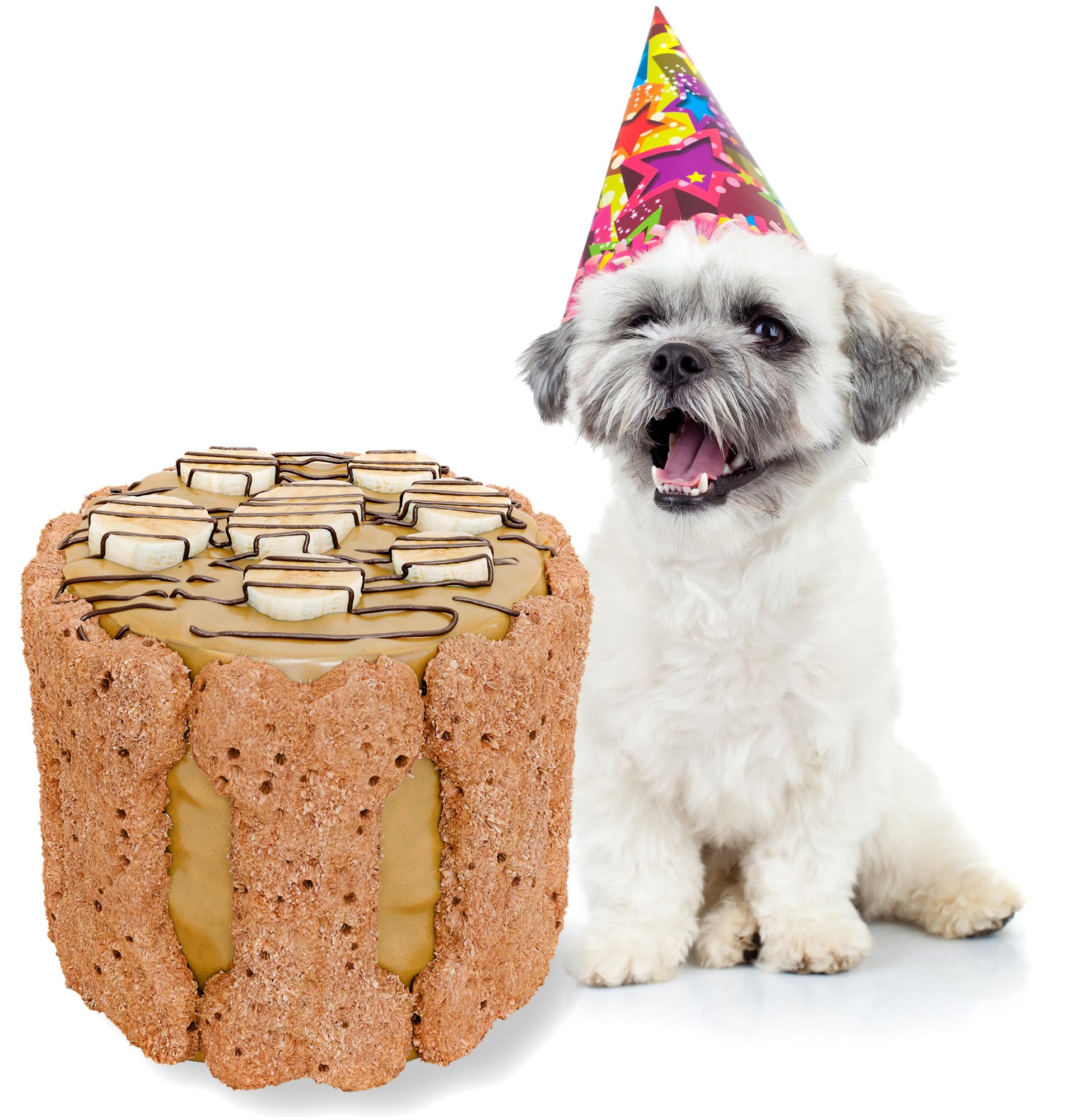 BETAPET Dog Birthday Cake for Dogs to Eat - Rice Cake Based Dessert Made with Dog Birthday Treats and Human Grade Ingredients - Happy Birthday Dog Cake - Dog Birthday Gift for Puppy
