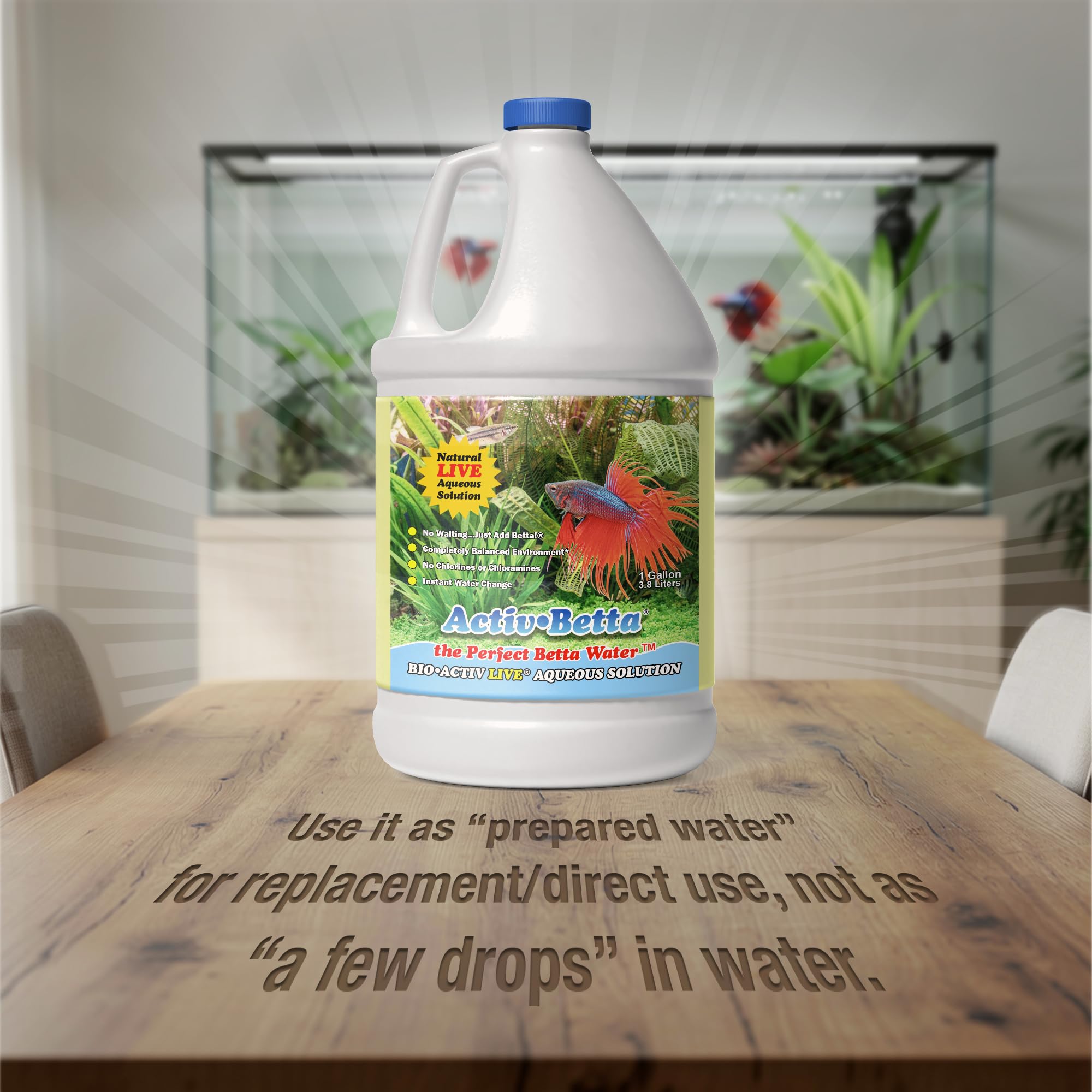 Activ Betta Bio-Activ Live Aqueous Solution – 1 Gallon – Instant Aquarium Cycling, Denitrifying Formula & Trace Elements for Betta Fish Tanks & Freshwater Aquariums