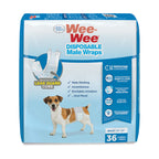 Four Paws Wee-Wee Super Absorbent Disposable Adjustable Dog Potty Training Male Wraps Diapers, Leak-Proof Protection for Puppies and Small Dogs, Extra Small, 36 Count