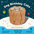 BETAPET Dog Birthday Cake for Dogs to Eat - Rice Cake Based Dessert Made with Dog Birthday Treats and Human Grade Ingredients - Happy Birthday Dog Cake - Dog Birthday Gift for Puppy