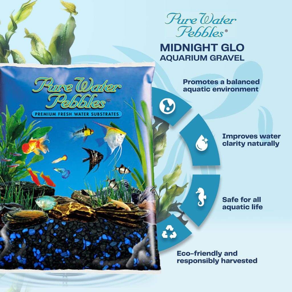 Pure Water Pebbles Blakberry Glo Aquarium Gravel - 5 lbs - Non-Toxic, Colorfast, Vibrant Substrate for Aquariums, Terrariums, Ponds & Crafts