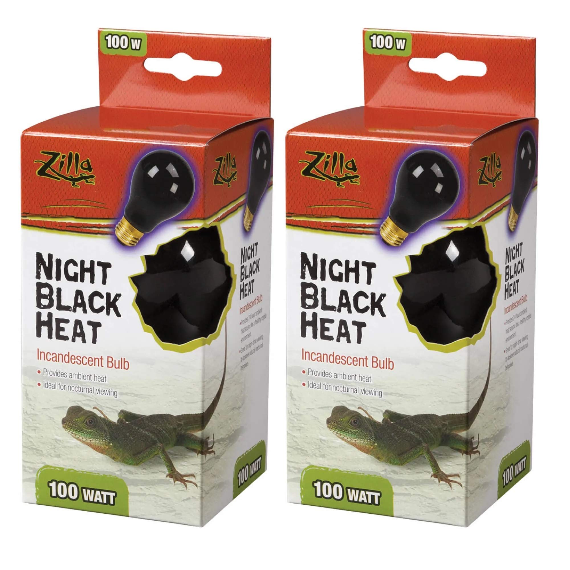 Zilla Night Black Heat Incandescent Bulb for Reptiles [Set of 2] Watt: 100 Watts Main image