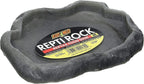 Zoo Med Reptile Rock Food Dish, Medium, 7.25"l x 6"w x 0.75"h, Colors may vary Black