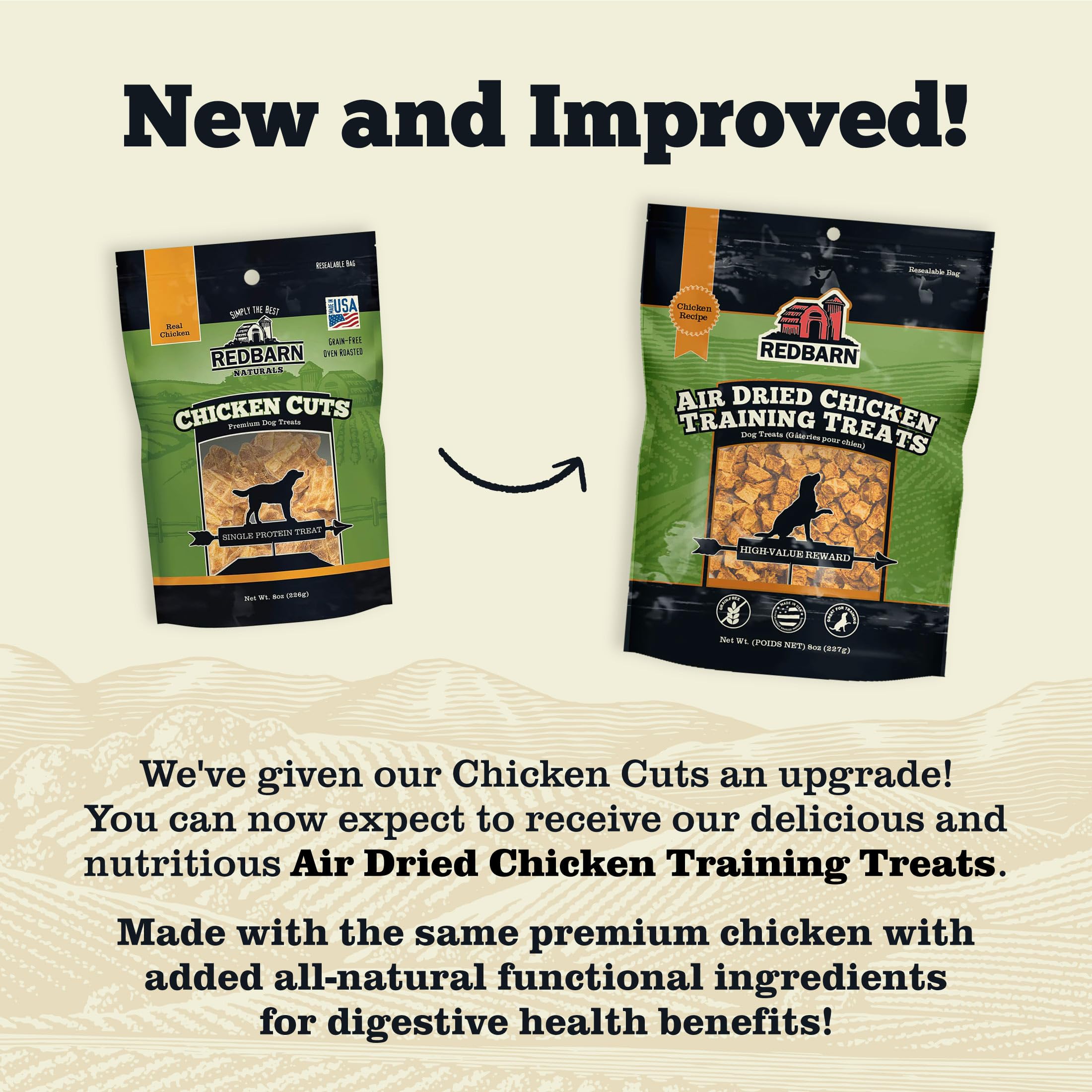 Redbarn Pet Products All-Natural Air Dried Beef Training Treats for Puppies & Dogs – Grain-Free Single Protein Rewards Made in USA for Small, Medium, & Large Breeds - 8 oz Resealable Bag