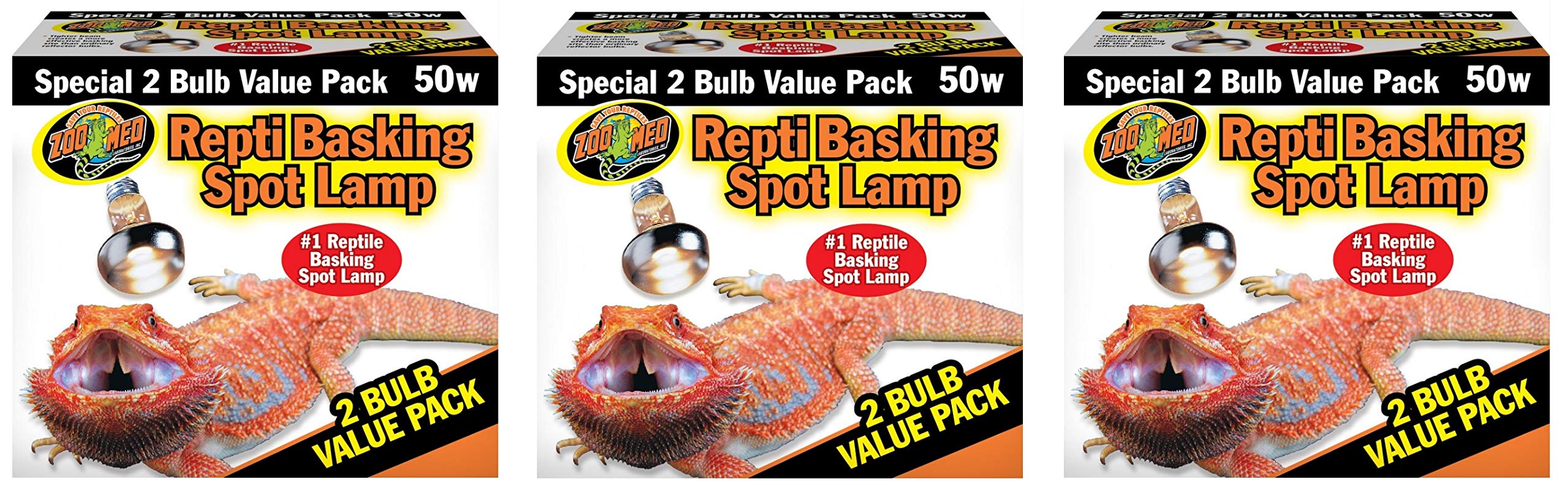 Zoo Med Reptile Basking Spot Lamp 50 Watt - 6 Bulbs Total (3 Packs with 2 per Pack) Main image