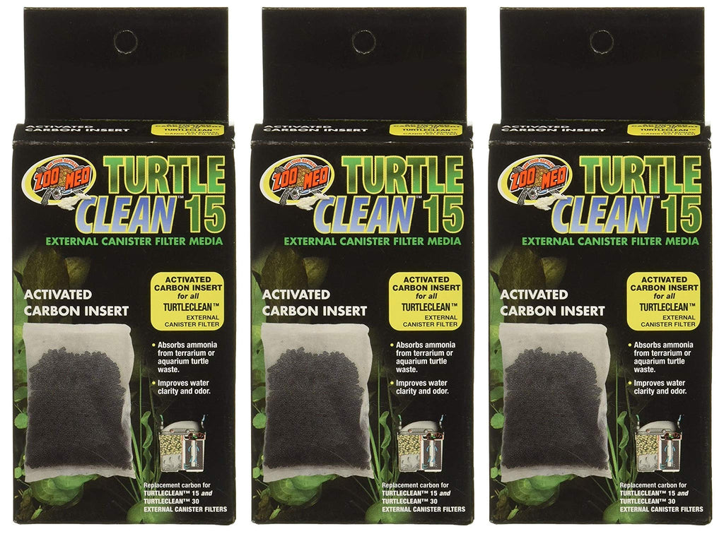 (3 Pack) Zoo Med Turtle Clean 15 Activated Carbon Inserts