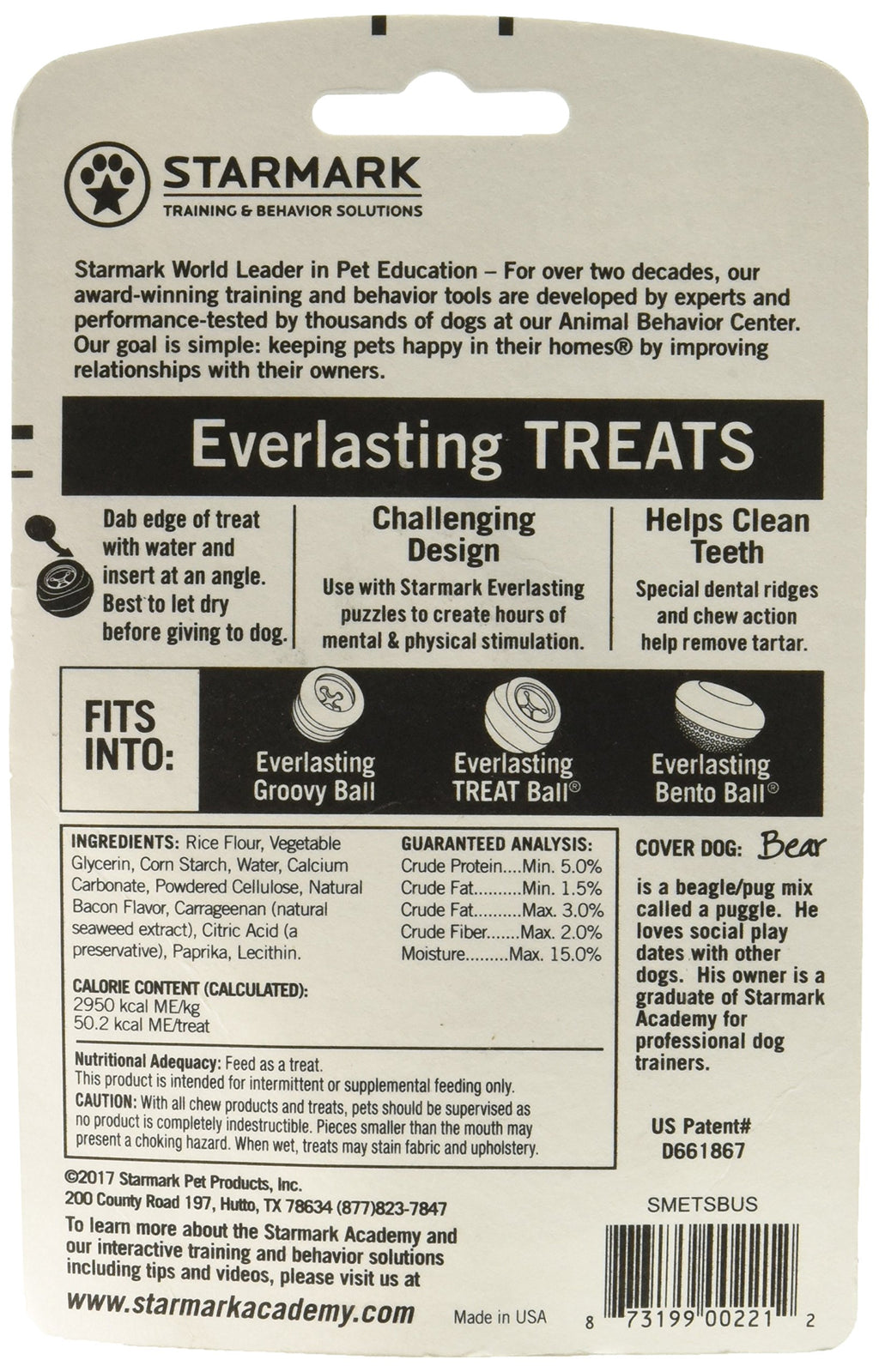 StartMark (3 Pack) StarMark Everlasting Bacon Dog Dental Chews, Small (2 Chews Per Pack / 6 Total)