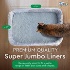 Litter Box Liners heavy duty,Alfapet elastic 52 Pack-For Extra-Giant, jumbo, super-jumbo Size litter Pans- With Sta-Put Technology for Firm, Easy Fit- Quick + Clever Waste Cleaners